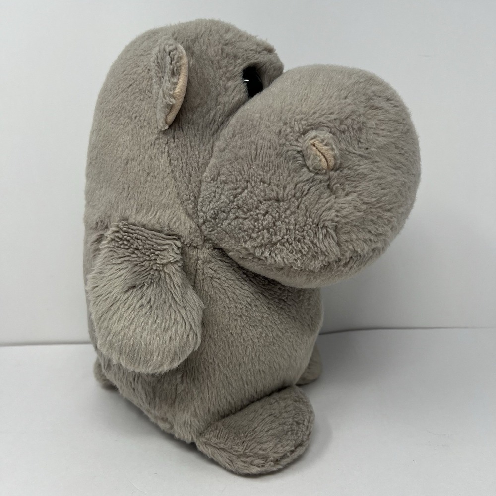 Gray Hippopotamus Hippo Fat Plush 11" Aurora Stuffed Animal Cuddly Soft Play Toy - Picture 11 of 16